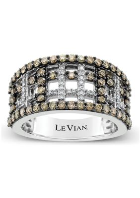 Le Vian ChocolatierÂ® Ring With 1.15 Ct. T.w. Chocolate Diamonds And Vanilla Diamonds In 14K Vanilla Gold