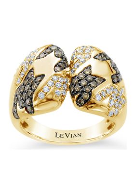 Le Vian ChocolatierÂ® Ring With 1 Ct. T.w. Chocolate Diamonds And Vanilla Diamonds In 14K Honey Gold