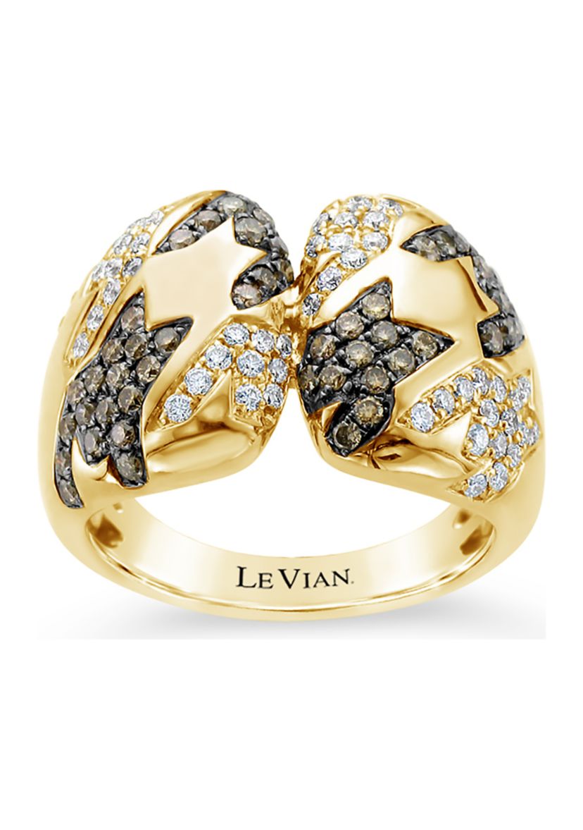 Chocolatier® Ring with 1 ct. t.w. Chocolate Diamonds® and Vanilla Diamonds® in 14K Honey Gold™