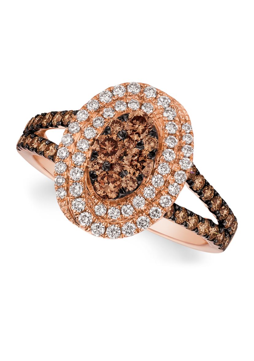 Chocolatier® Ring featuring 3/4 ct. t.w. Chocolate Diamonds® and 1/3 ct. t.w. Vanilla Diamonds® in 14K Strawberry Gold®
