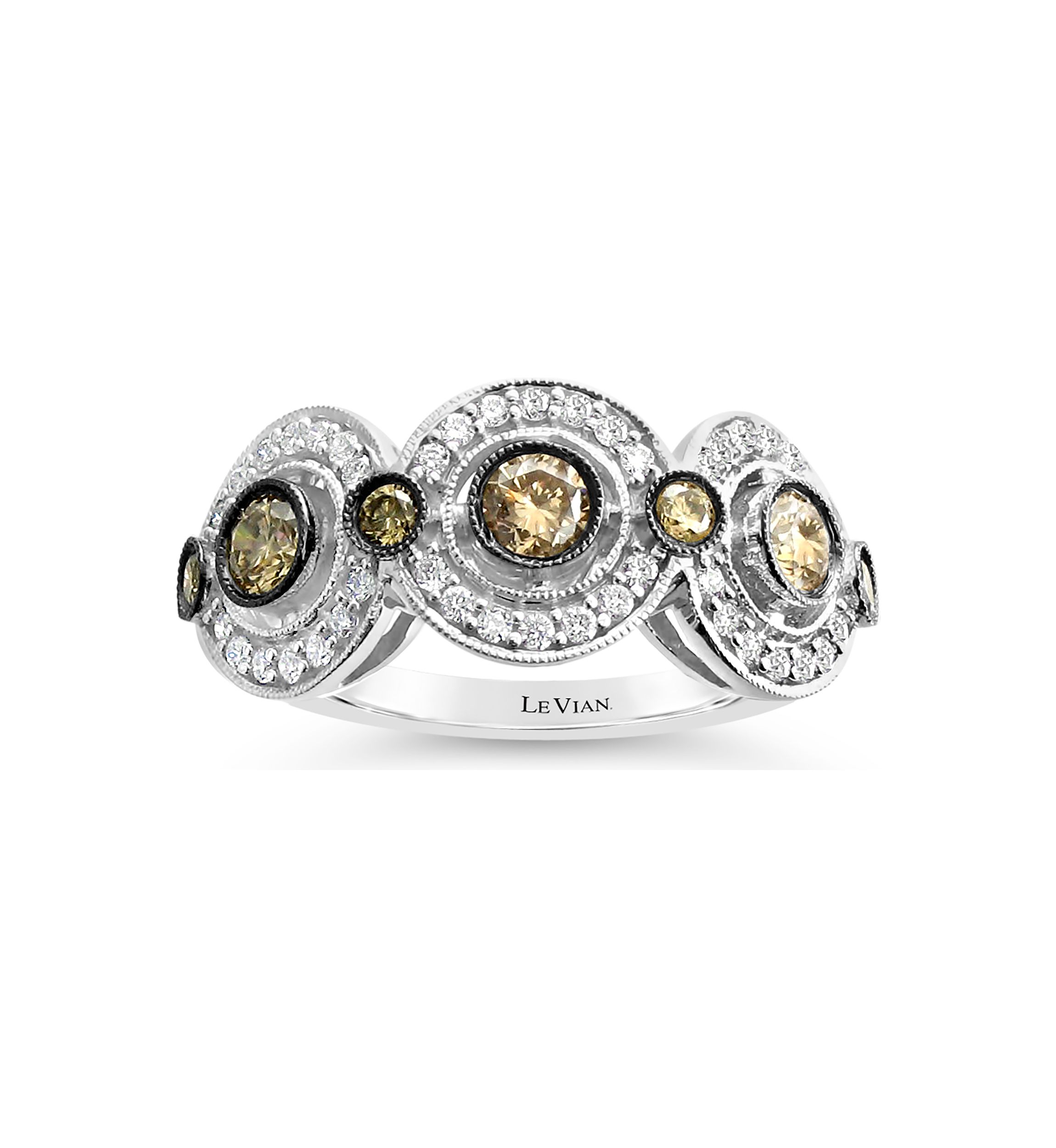 Chocolatier® Ring with 3/4 ct. t.w. Chocolate Diamonds® and Vanilla Diamonds® in 14K Vanilla Gold®