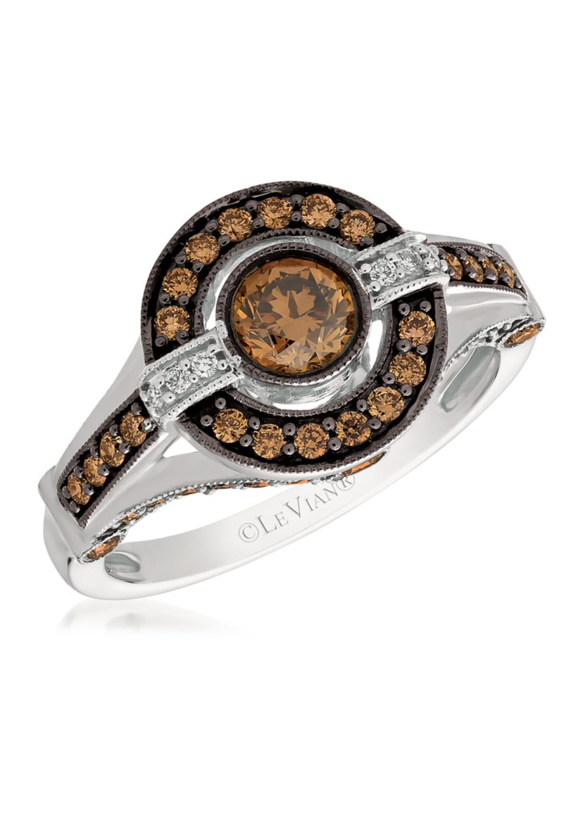 Chocolatier® Ring featuring 1/4 ct. t.w. Chocolate Diamonds® and 1/5 Vanilla Diamonds® in 14K Vanilla Gold®