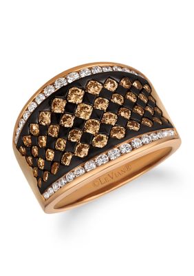 Le Vian 1.5 Ct. T.w. Chocolate Diamonds And 3/8 Ct. T.w. Vanilla Diamonds ChocolatierÂ® Ring In 14K Strawberry Gold