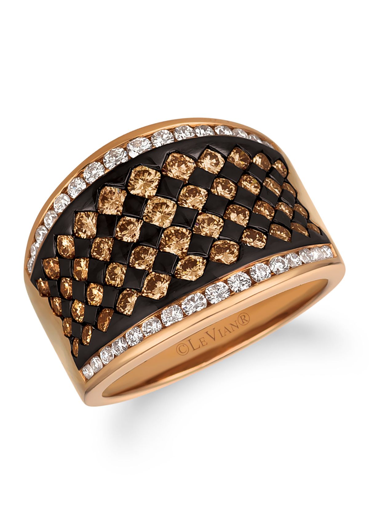 1.5 ct. t.w. Chocolate Diamonds® and 3/8 ct. t.w. Vanilla Diamonds® Chocolatier® Ring in 14K Strawberry Gold®