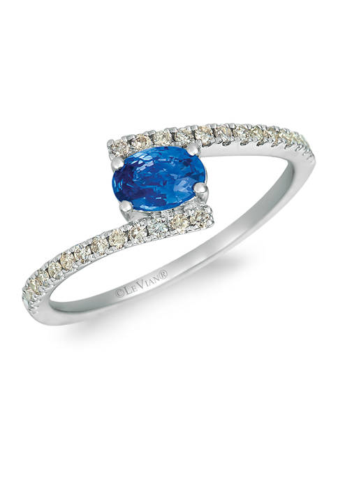 1/2 ct. t.w. Blueberry Sapphire™ and 1/5 ct. t.w. Nude Diamonds™ Ring in 14K Vanilla Gold®