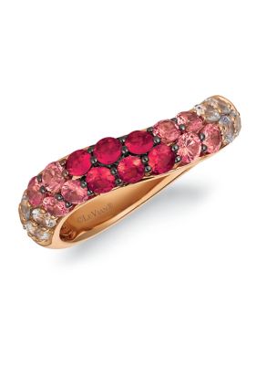 Le VianÂ® Red CarpetÂ® Ring Featuring 7/8 Ct. T.w. Strawberry OmbrÃ©Â®, 1/2 Ct. T.w. White Sapphire, In 14K Strawberry Goldâ