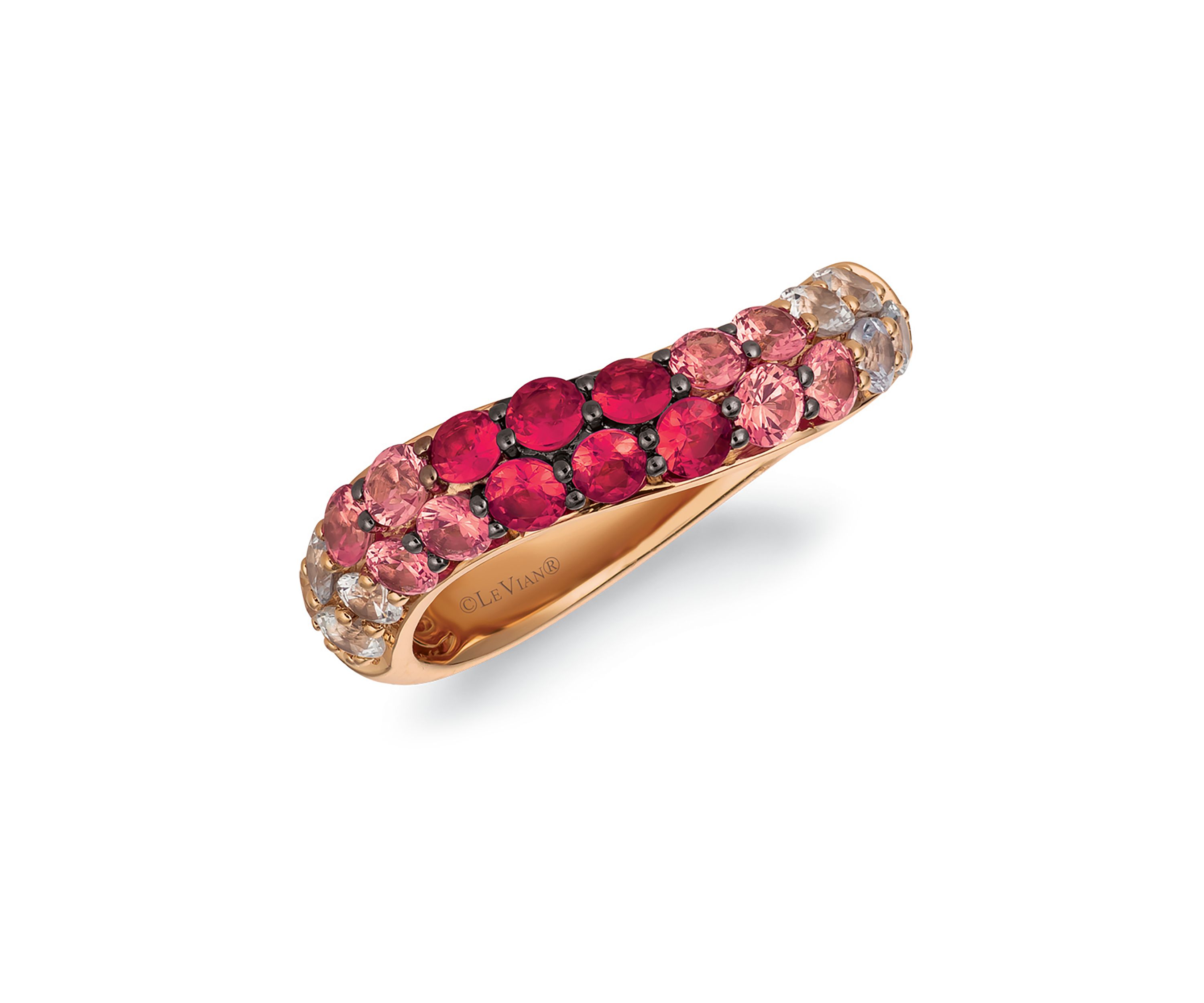 Le Vian® Red Carpet® Ring featuring 7/8 ct. t.w. Strawberry Ombré®, 1/2 ct. t.w. White Sapphire, in 14K Strawberry Gold®”
