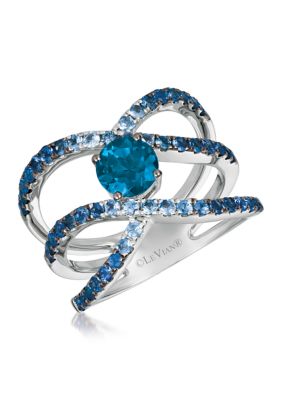 Le Vian® 2.1 ct. t.w. Blue Topaz and Ombré Sapphire Ring in 14K White ...