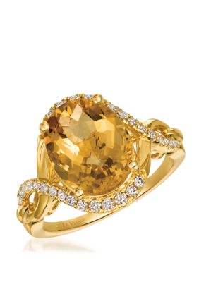 Le Vian Creme BruleeÂ® 4.0 ct. t.w. Cinnamon CitrineÂ®, 1/3 ct. t.w. Nude Diamondsâ¢ Ring in 14K Honey Gold, Gold, 6 -  0191247954130