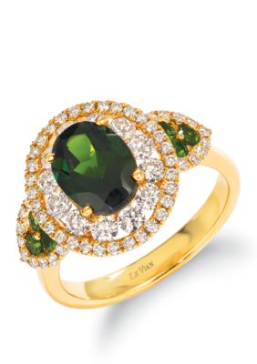 1.9 ct. t.w. Pistachio Diopside® and 9/10 Nude Diamonds™ Ring 14k Honey Gold™