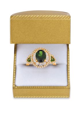 1.9 ct. t.w. Pistachio Diopside® and 9/10 Nude Diamonds™ Ring 14k Honey Gold™