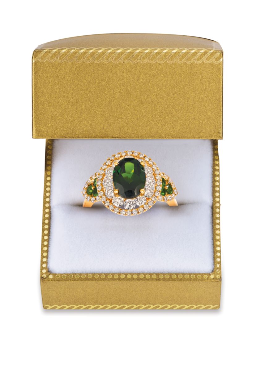 1.9 ct. t.w. Pistachio Diopside® and 9/10 ct. t.w. Nude Diamonds™ Ring in 14k Honey Gold™