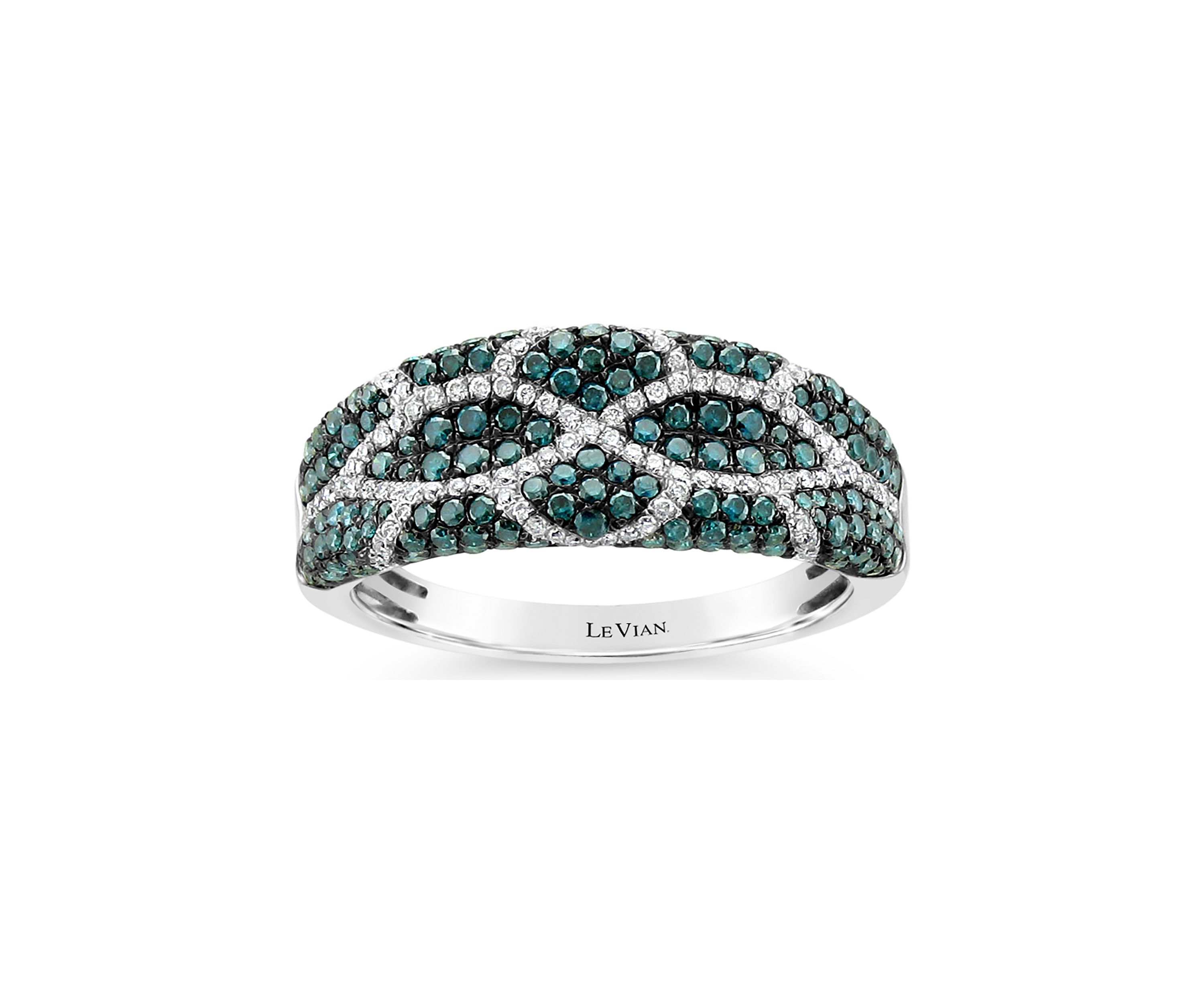 Exotics® Ring with 1 ct. t.w. Blue Diamonds and Vanilla Diamonds® in 14K Vanilla Gold®