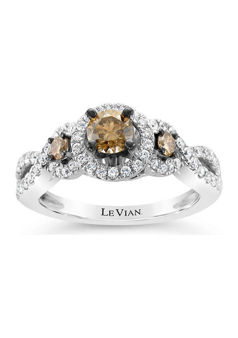 Bridal Ring with 1 ct. t.w. Chocolate Diamonds® and Vanilla Diamonds® in 14K Vanilla Gold®