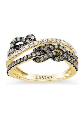 Le Vian ChocolatierÂ® Ring With 3/4 Ct. T.w. Chocolate Diamonds And Vanilla Diamonds In 14K Honey Gold