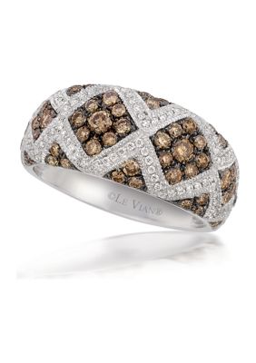 Le Vian ChocolatierÂ® Ring With 1.09 Ct. T.w. Chocolate Diamonds And Vanilla Diamonds In 14K Vanilla Gold