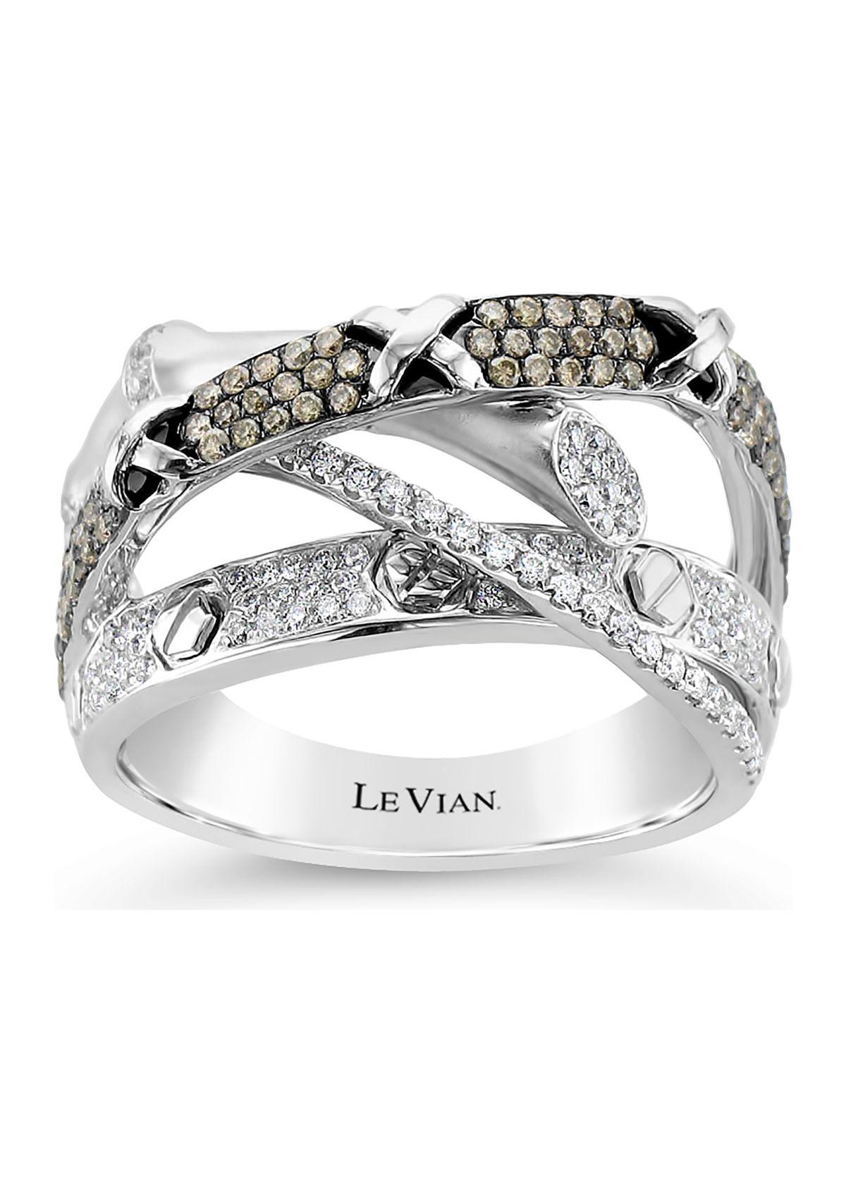 Chocolatier® Ring with 3/4 ct. t.w. Vanilla Diamonds® and Chocolate Diamonds® in 14K Vanilla Gold®