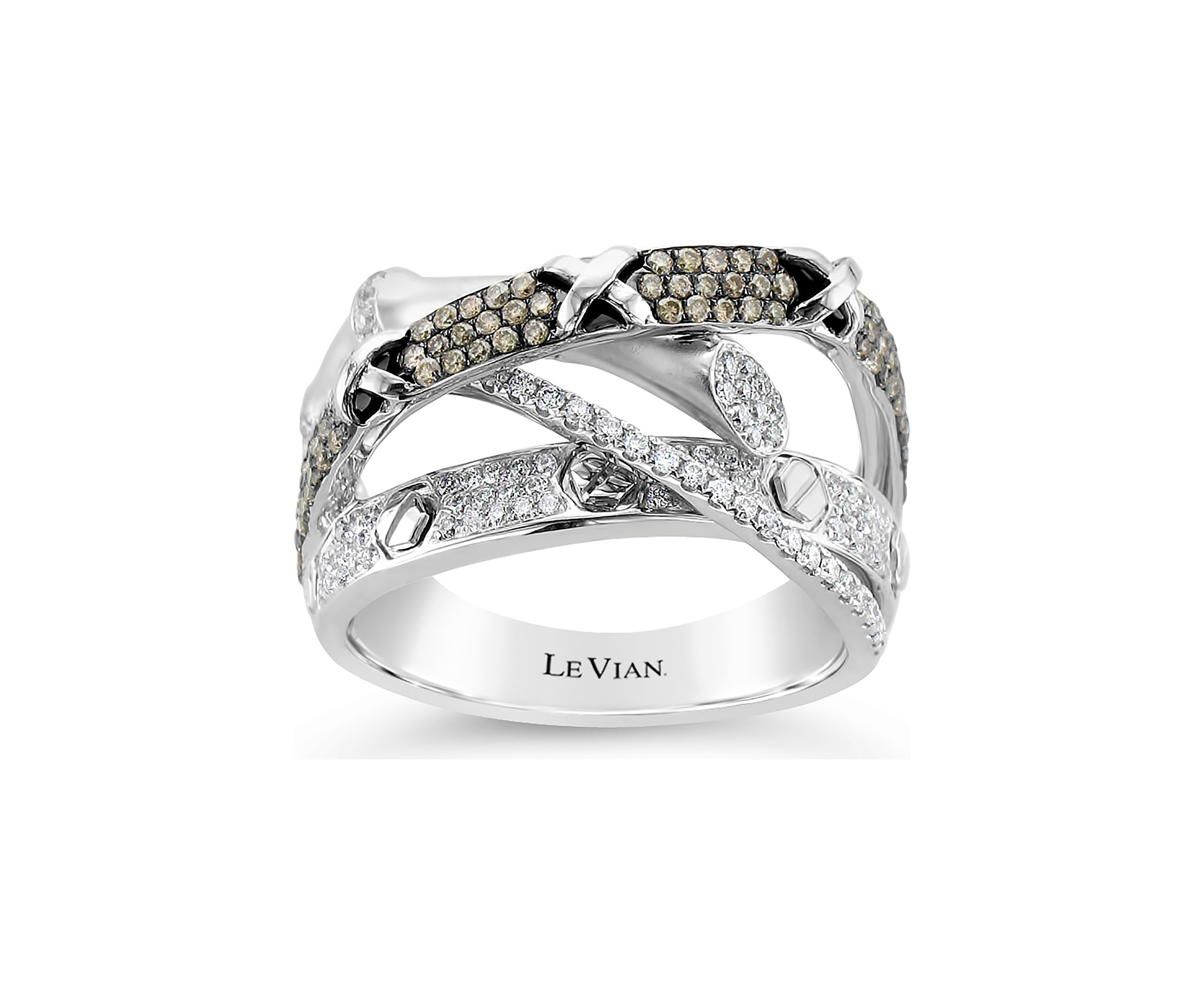 Chocolatier® Ring with 3/4 ct. t.w. Vanilla Diamonds® and Chocolate Diamonds® in 14K Vanilla Gold®