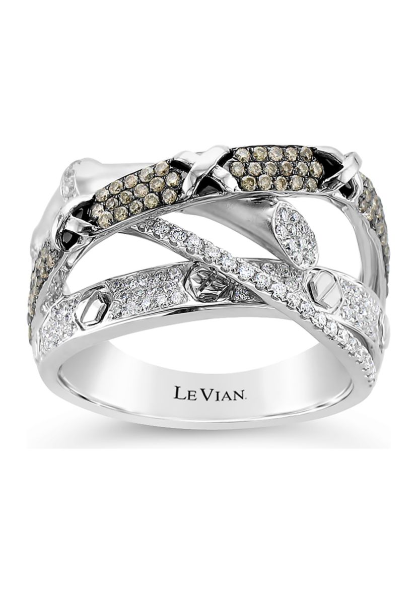 Chocolatier® Ring with 3/4 ct. t.w. Vanilla Diamonds® and Chocolate Diamonds® in 14K Vanilla Gold®