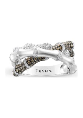 Le Vian ChocolatierÂ® Ring With 1.34 Ct. T.w. Chocolate Diamonds And Vanilla Diamonds In 14K Vanilla Gold