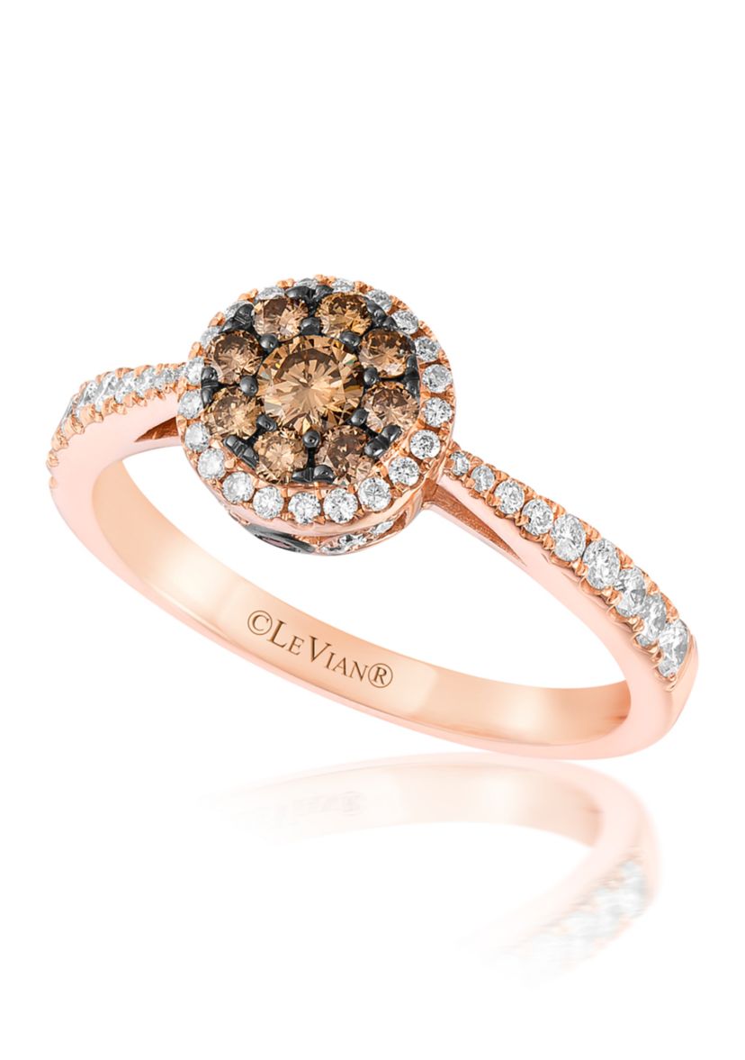 Chocolatier® Ring featuring 1/3 ct. t.w. Chocolate Diamonds® and 1/3 ct. t.w. Vanilla Diamonds® in 14K Strawberry Gold®