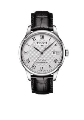 Tissot Men's Le Locle Powermatic 80 Leather Watch, Black -  7611608276990