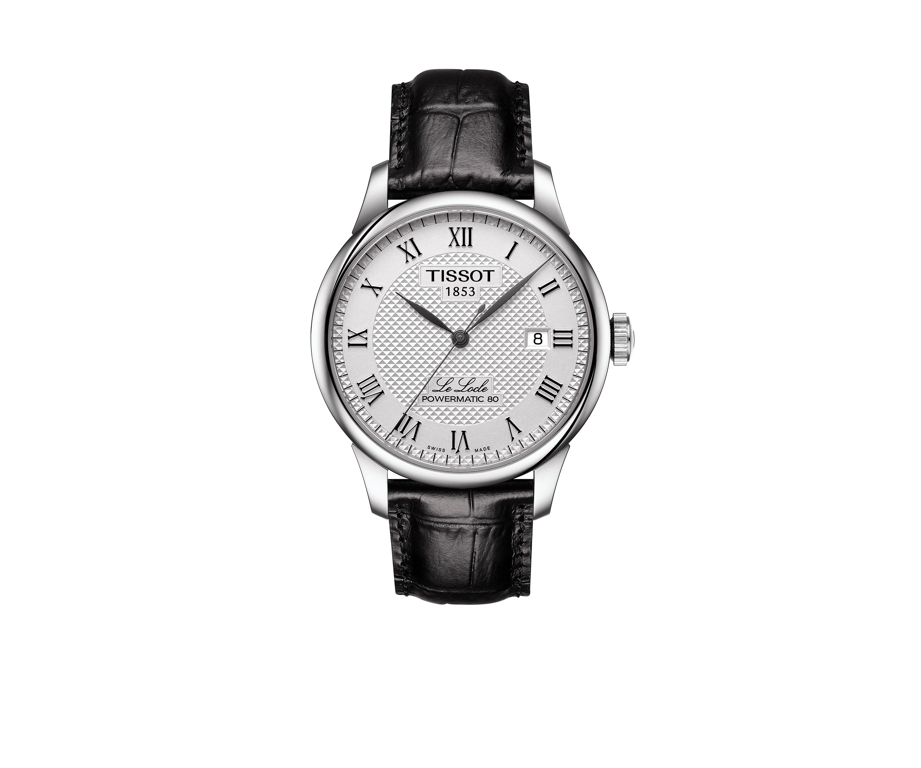 Mens Le Locle Powermatic 80 Leather Watch