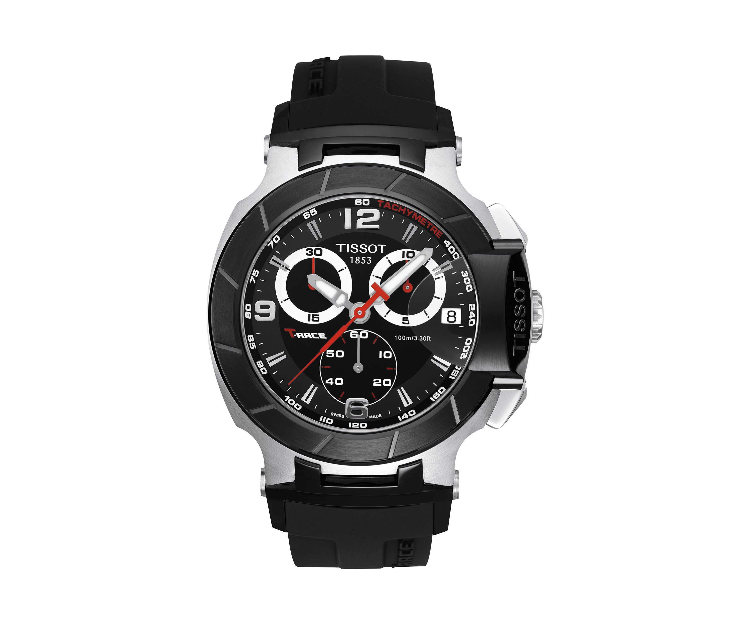 Mens Stainless Steel T-Race Chronograph Silicone Watch