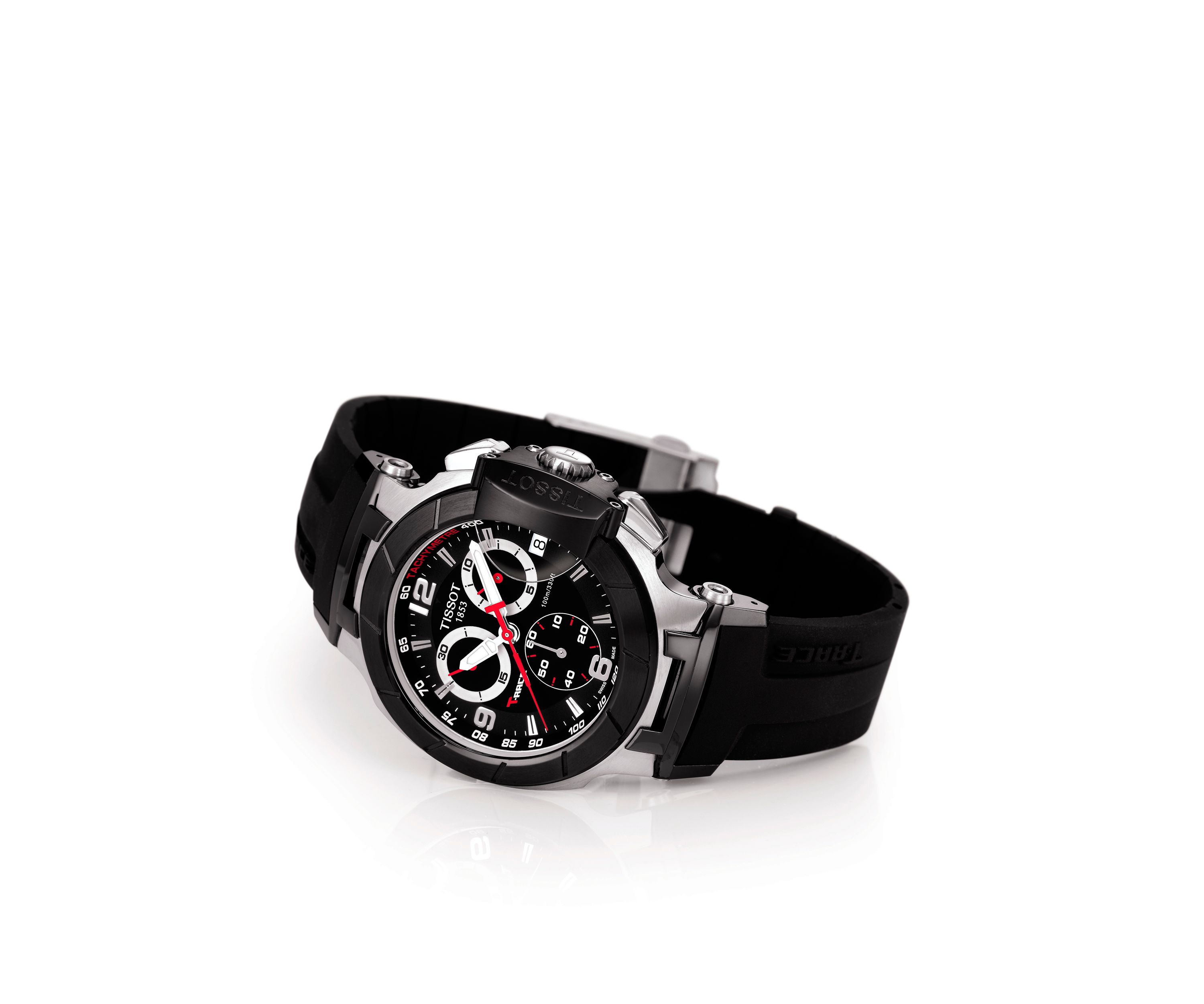 Mens Stainless Steel T-Race Chronograph Silicone Watch