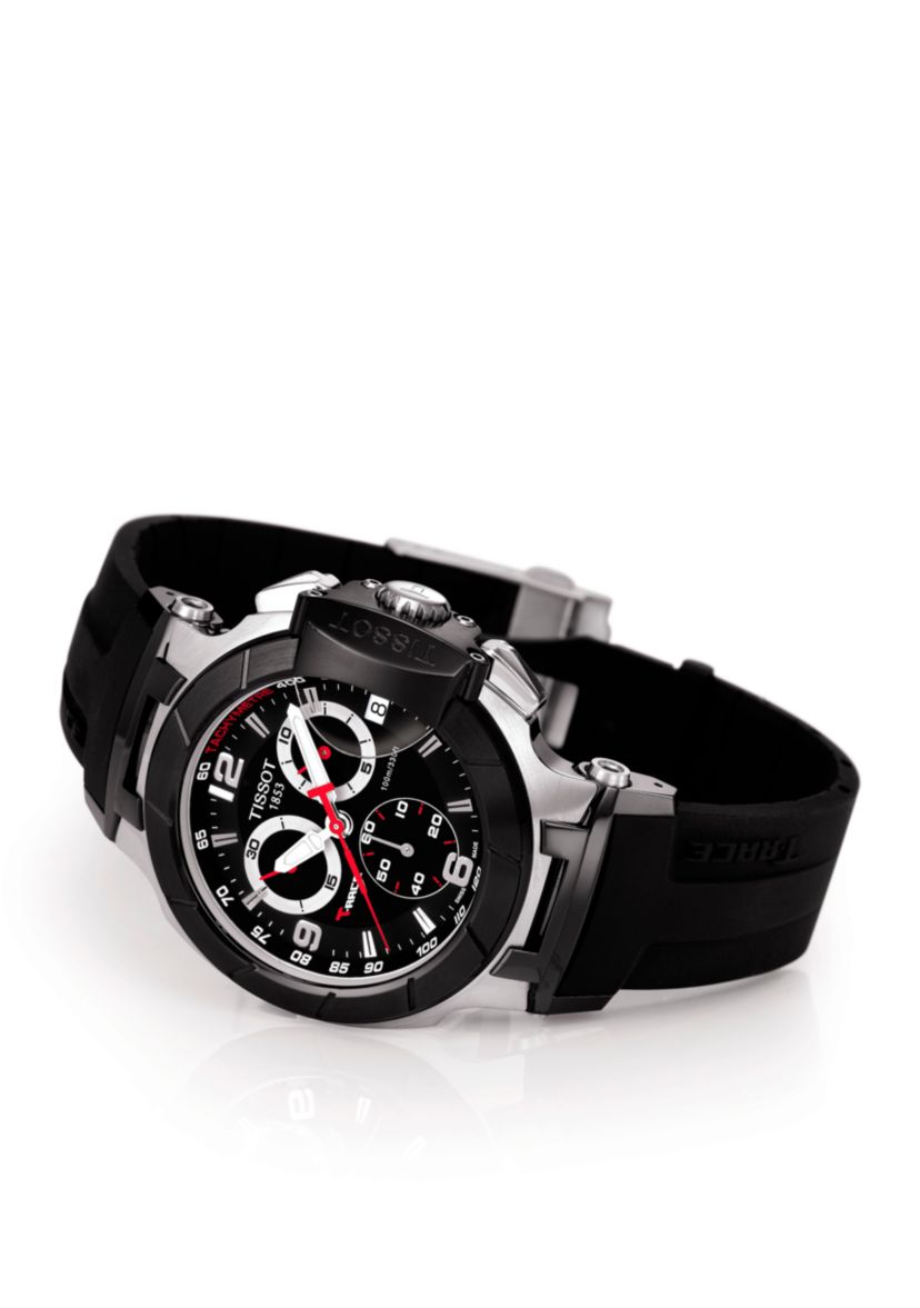 Mens Stainless Steel T-Race Chronograph Silicone Watch