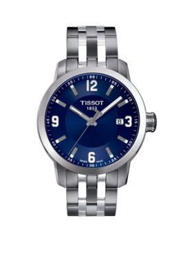 Tissot Men's Prc 200 Stainless Steel And Blue Watch -  7611608258316