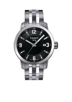 Tissot Men's PRC 200 Black and Stainless Watch -  7611608258323