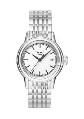 Tissot Womens Carson White Dial Stainless Steel Bracelet Watch