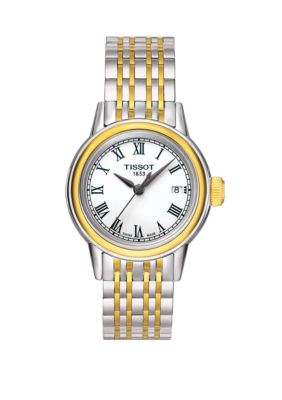 Tissot Women's 2 Tone Stainless Steel Carson White Dial Bracelet Watch