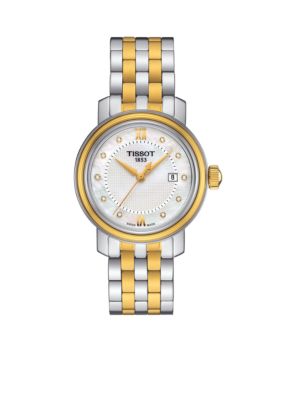 Tissot Women's Bridgeport Quartz Diamond Two-Tone Stainless Steel Bracelet Watch -  7611608270066