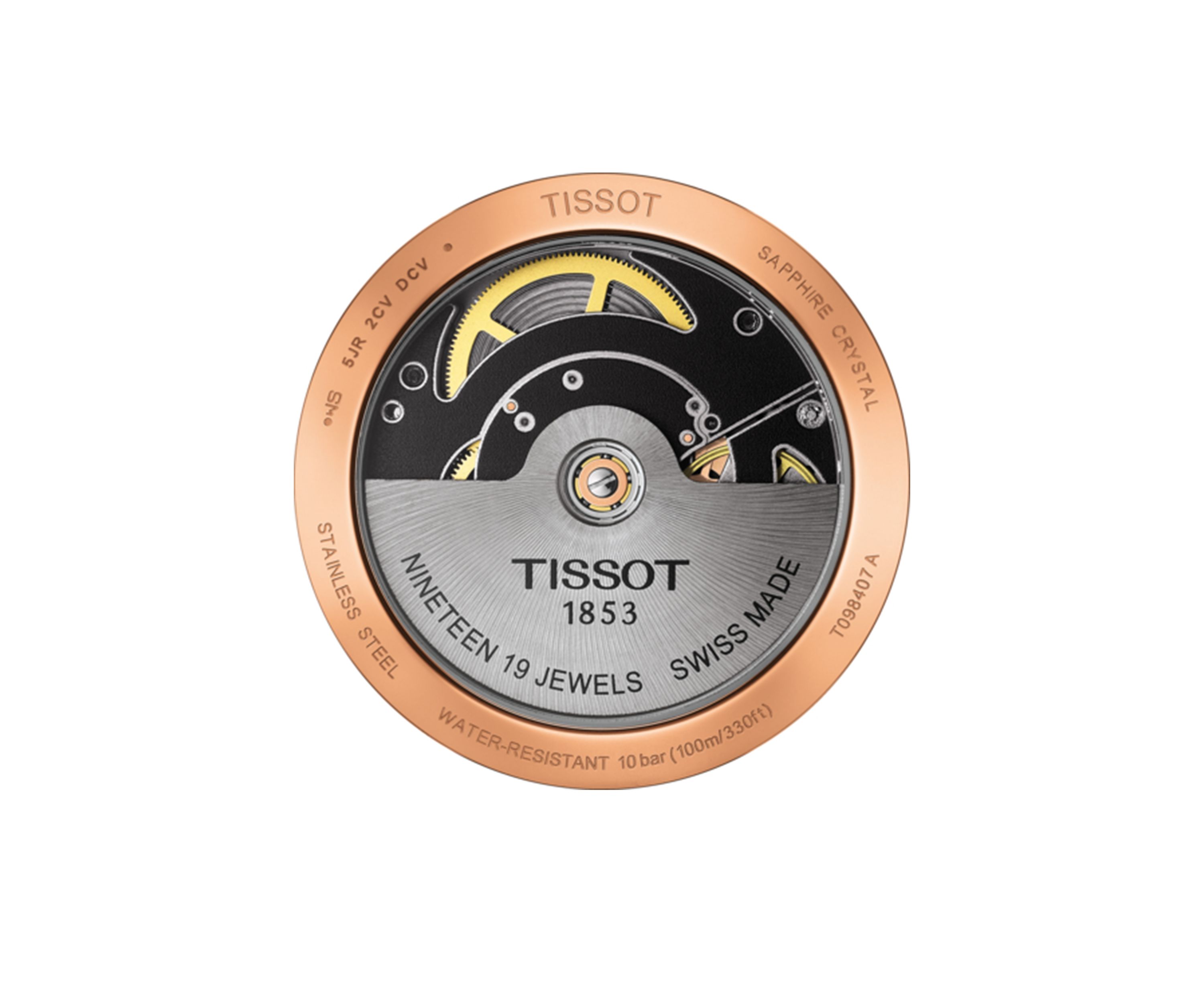 Mens Rose Gold-Tone Stainless Swiss Automatic Gentleman Swissmatic Brown Leather Strap Watch 