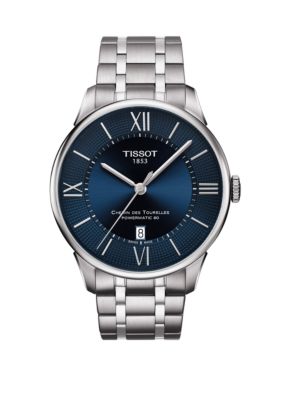 Tissot Men's Stainless Steel Swiss Automatic T Classic Chemin Des Tourelles Powermatic 80 Bracelet Watch