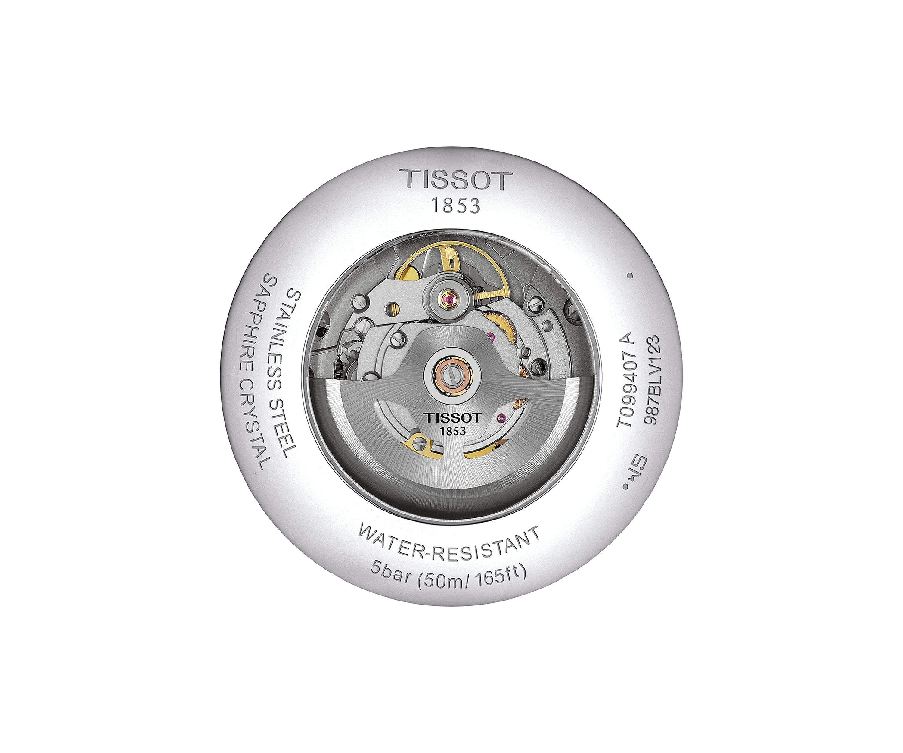 Stainless Steel Swiss Automatic T Classic Chemin des Tourelles Powermatic 80 Bracelet Watch 