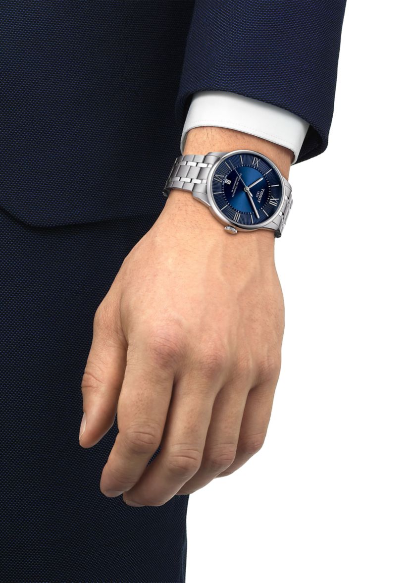 Stainless Steel Swiss Automatic T Classic Chemin des Tourelles Powermatic 80 Bracelet Watch 