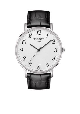 Tissot Men's Stainless Steel T-Classic Everytime Leather Strap Watch -  7611608284339