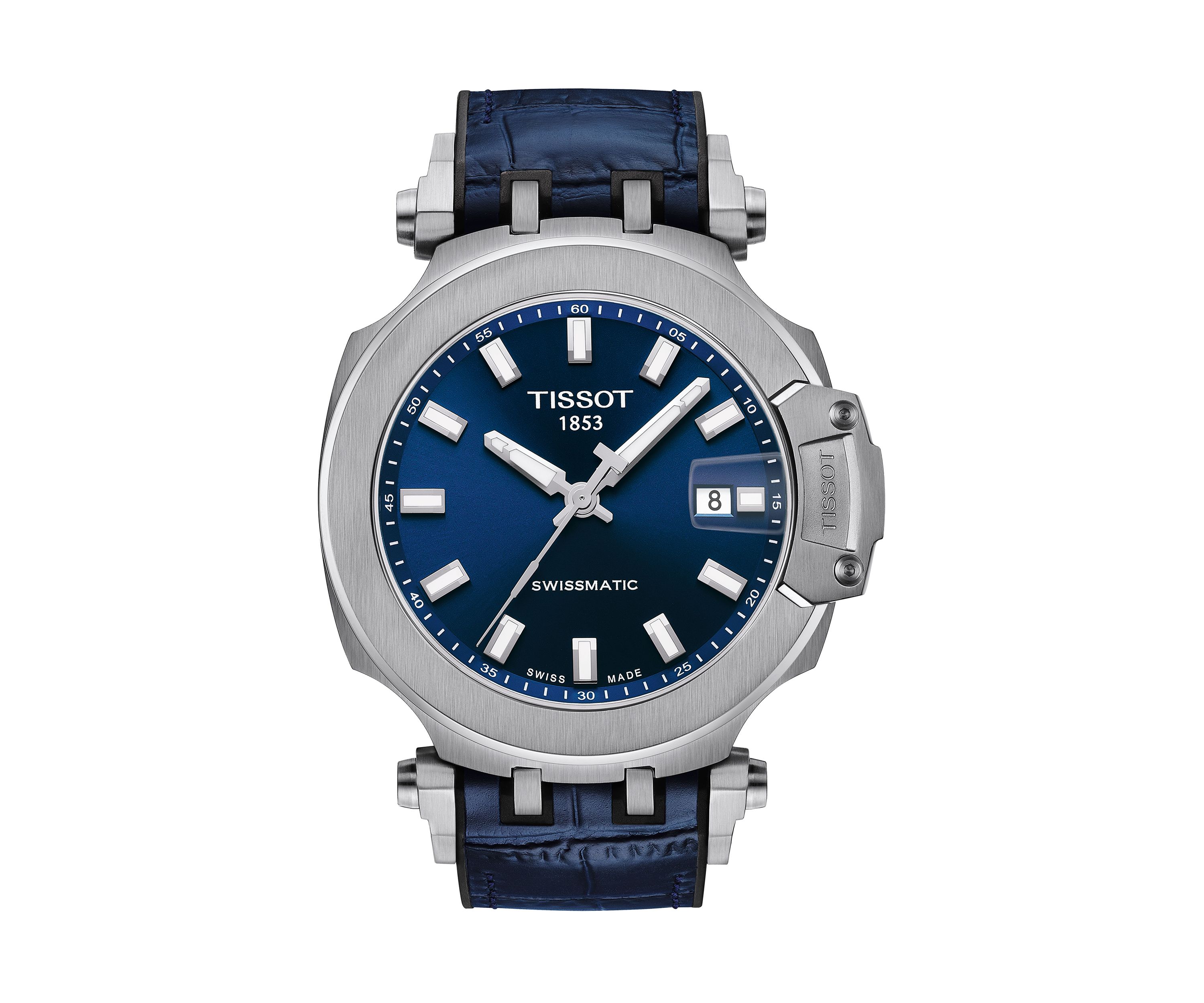 Mens T Race Swim GTS Stainless Steel Leather Auto Watch
