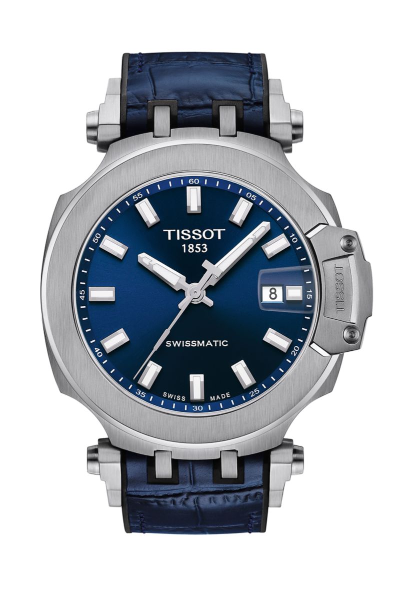 Mens T Race Swim GTS Stainless Steel Leather Auto Watch