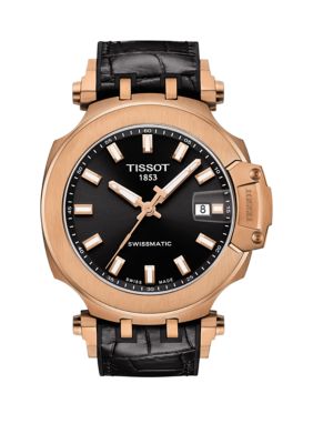 Tissot Men's T Race Swim Gts Stainless Steel Rose Gold Tone Auto Watch