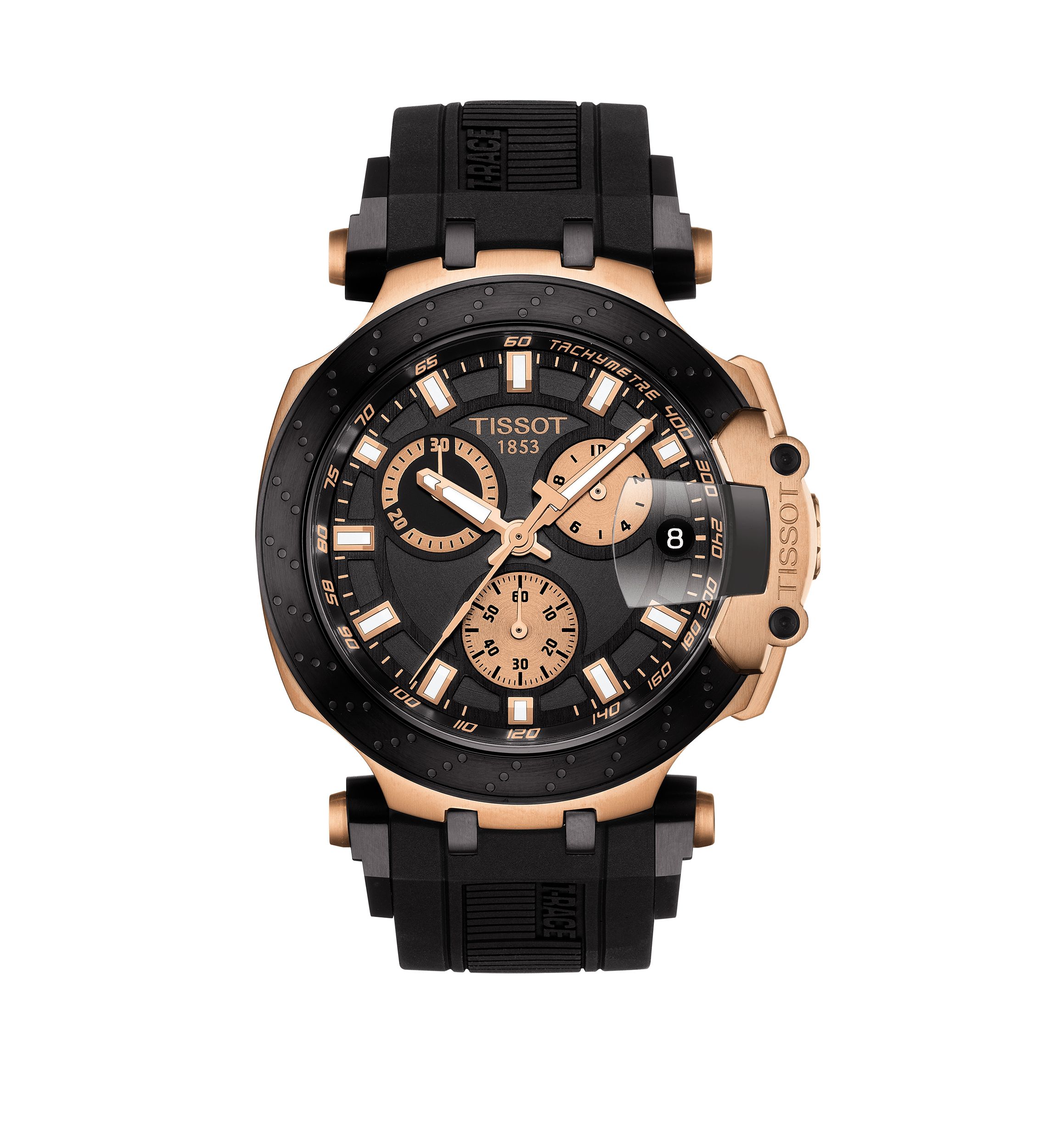 Mens T Race Chronograph Stainless Steel Silicone Watch