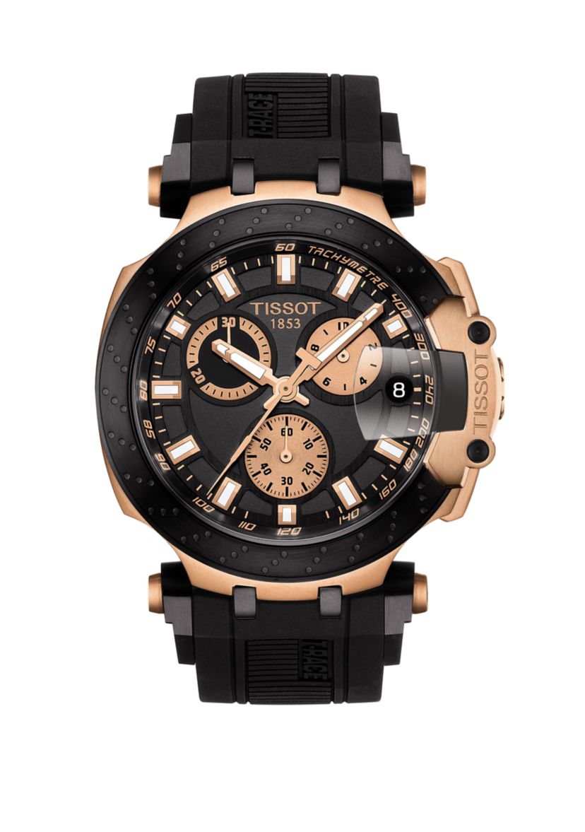 Mens T Race Chronograph Stainless Steel Silicone Watch