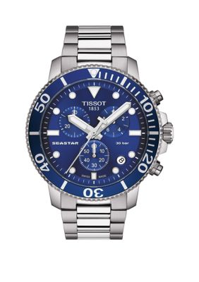 Tissot Men's Seastar 1000 Gts Stainless Steel Bracelet Watch, Silver -  7611608287620