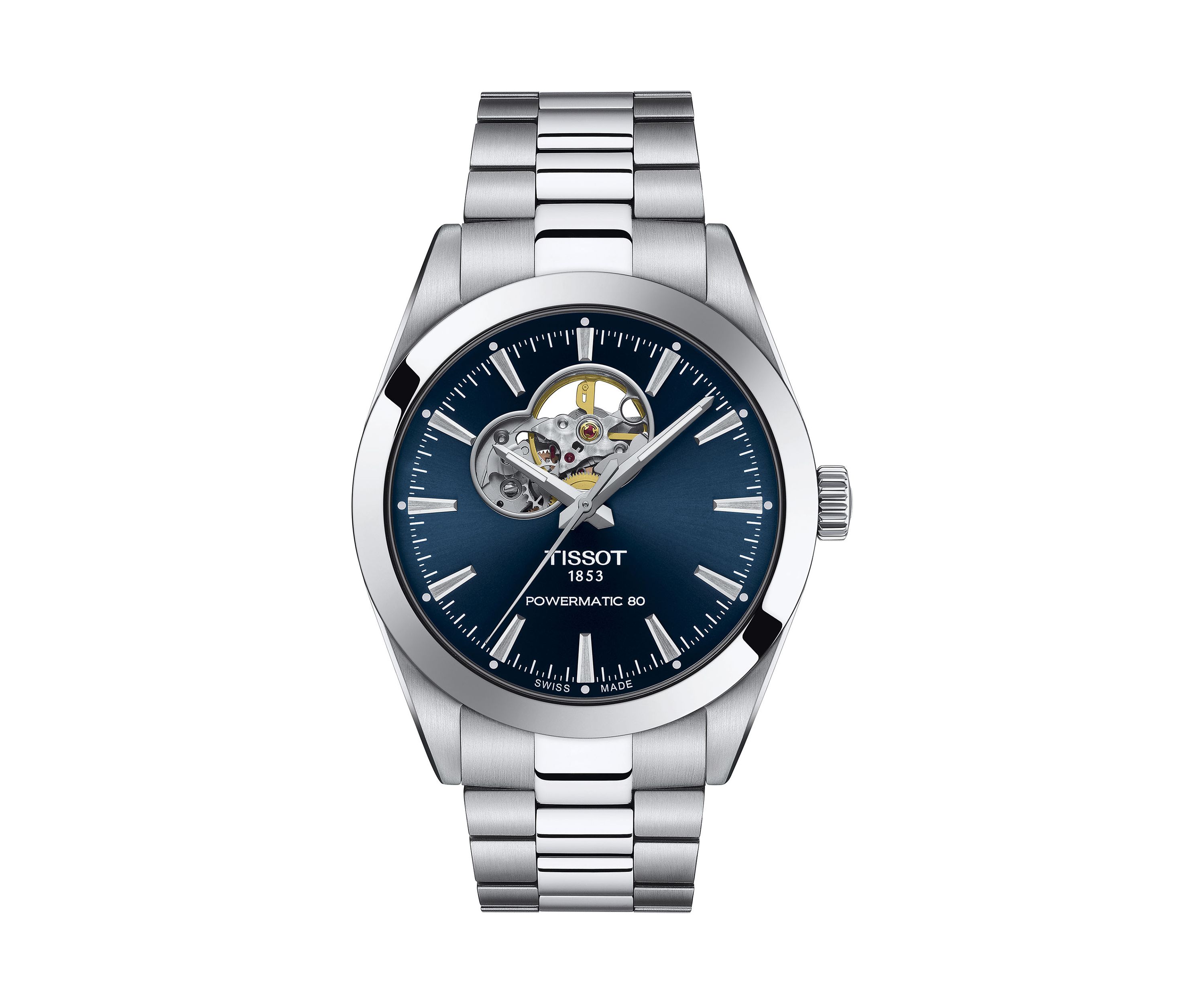 Gentleman Powermatic 80 Open Heart Watch in Stainless Steel