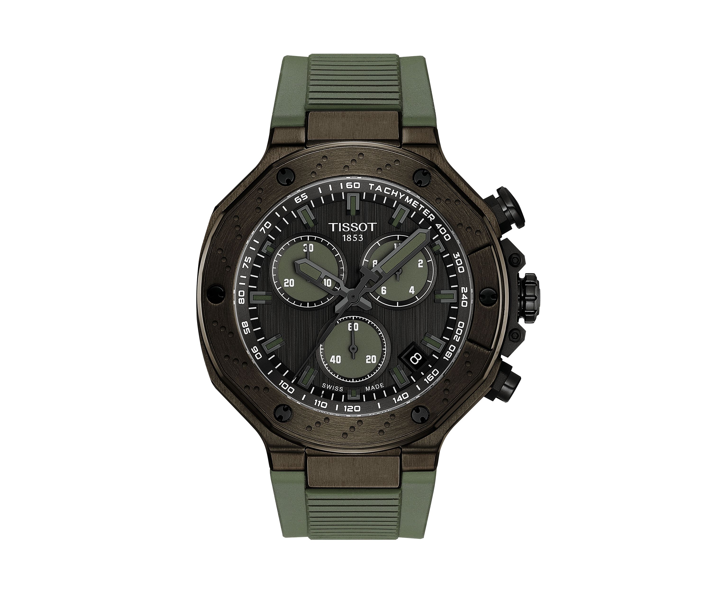 T-Race GTS Green Black Indices Subdials Chronograph Watch