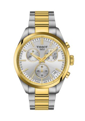 Tissot Men's PR100 GTS Two Tone Stainless Steel Bracelet Chronograph Watch -  7611608316481