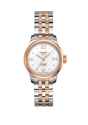 Tissot Women's Two Tone PVD Stainless Steel Swiss Automatic T-Classic Le Locle Diamond Accent Bracelet Watch -  5400338T41218316